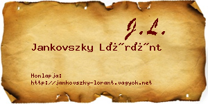 Jankovszky Lóránt névjegykártya