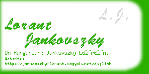 lorant jankovszky business card